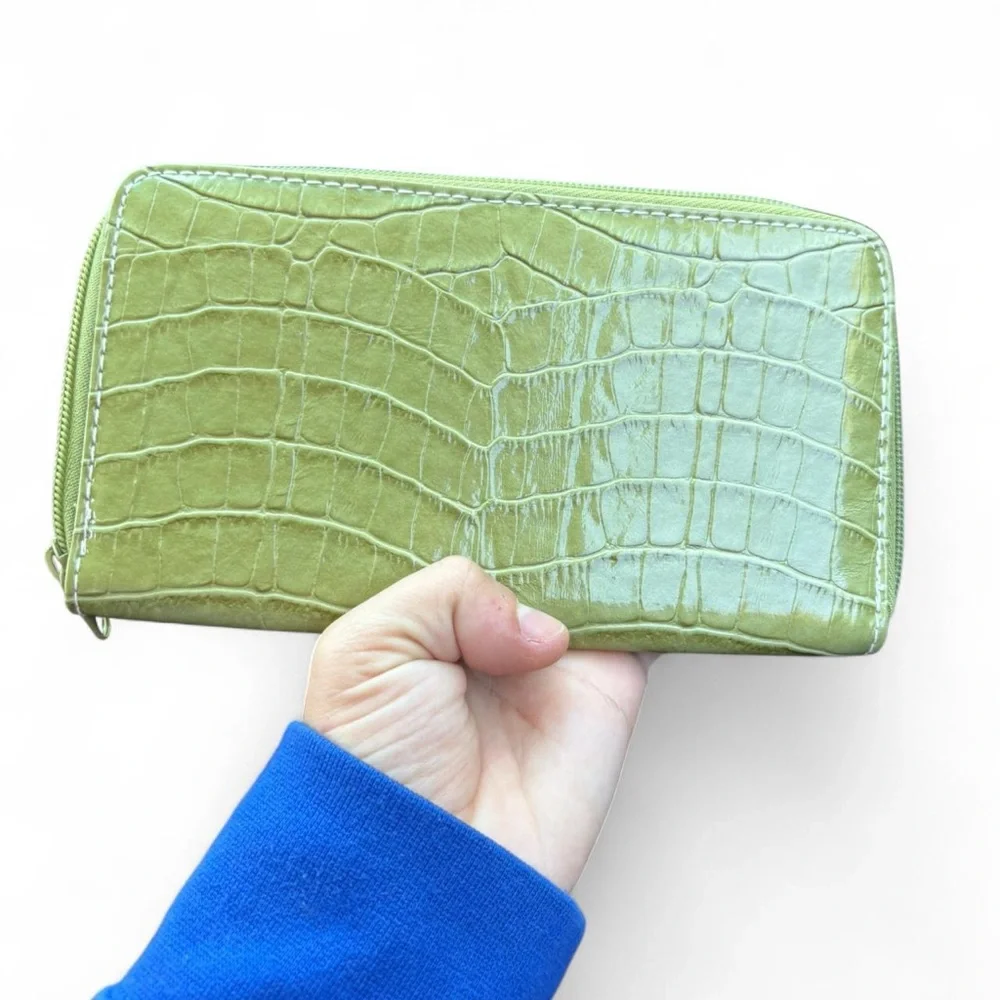 Rosetti Lime Green Crocodile Embossed Wallet